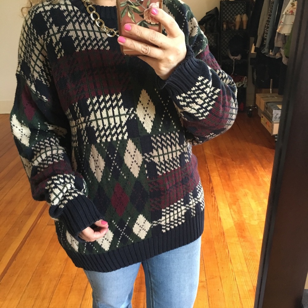 ‘90s Vintage Chunky Grandpa Sweater Slouchy